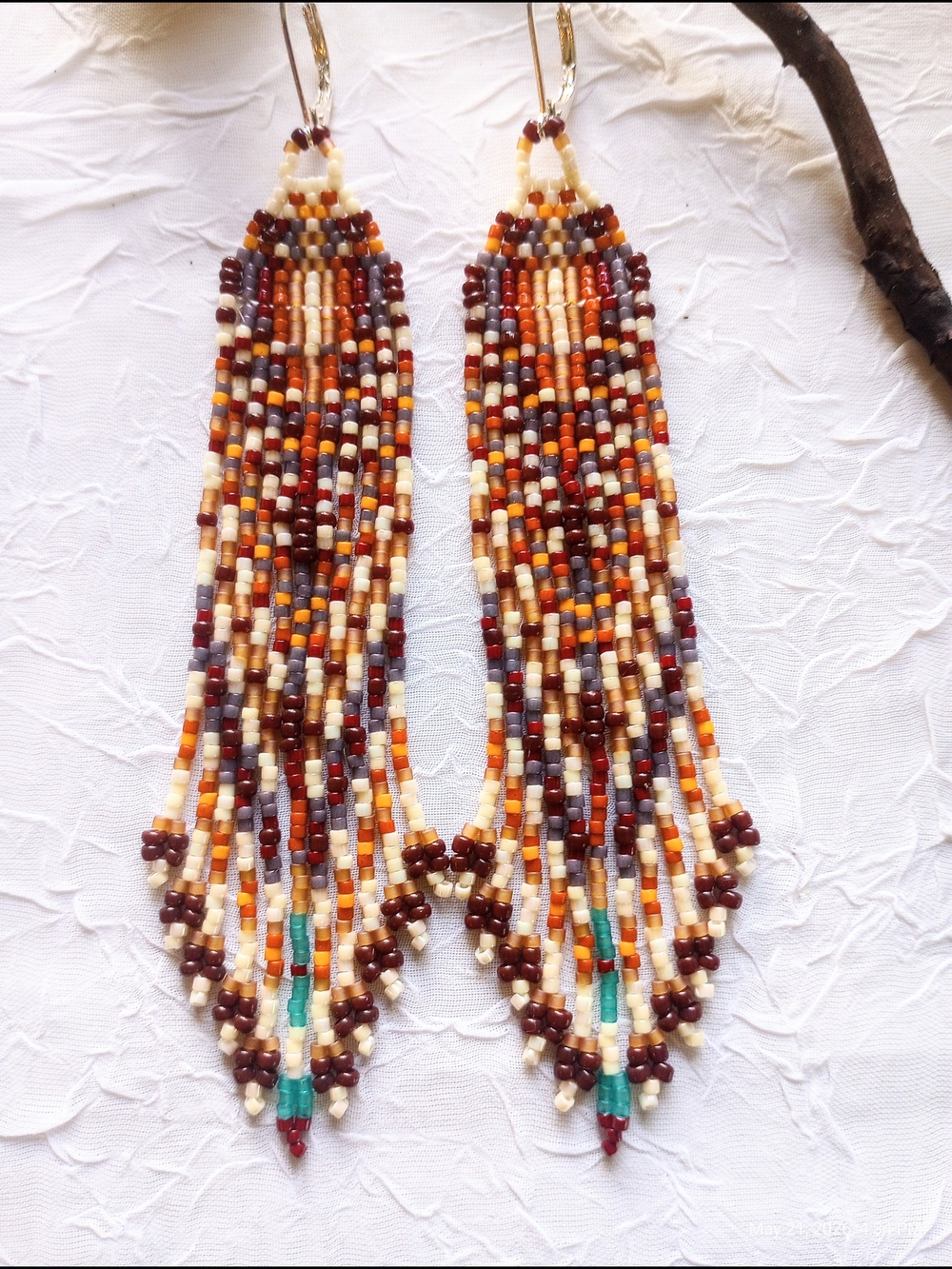 Handmade Multicolor Seed Bead Fringe Earrings - Women Jewelry